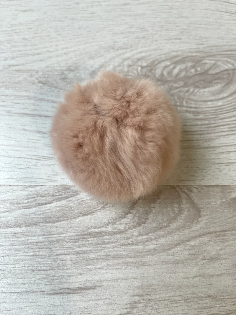 Pompon di pelliccia di coniglio 100% naturale (rosa)