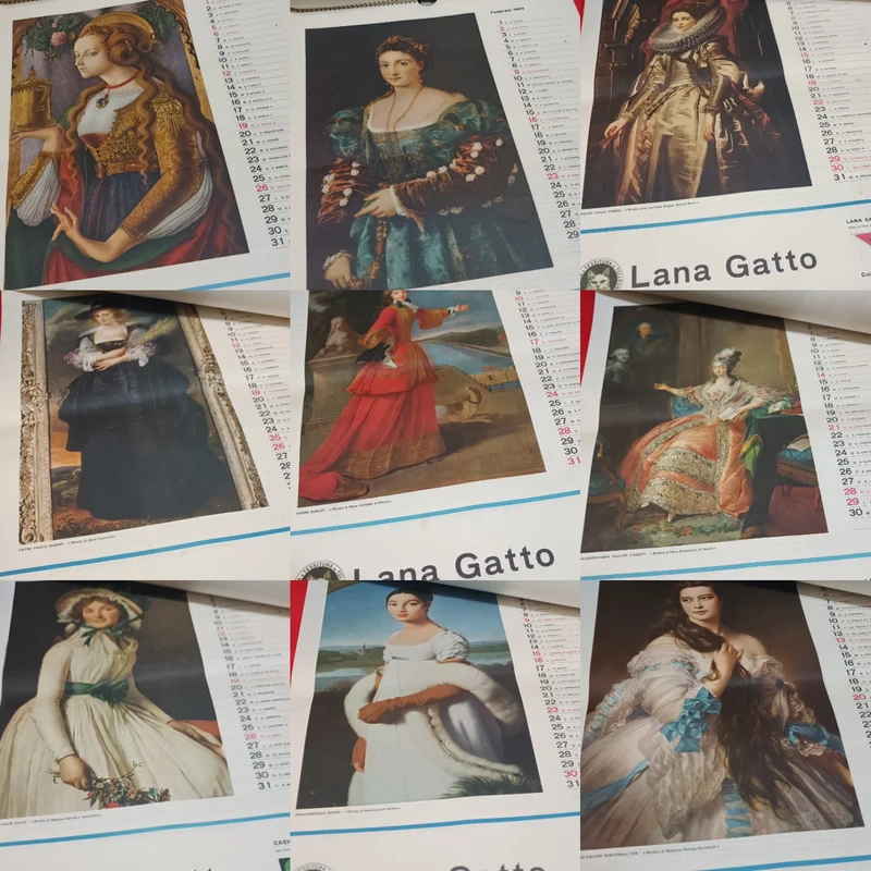 Per chi ama il vintage. Calendario Lana Gatto - La Moda nell'Arte 1964. 100g.