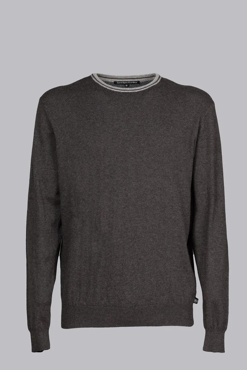 Maglione grigio con dettagli a contrasto