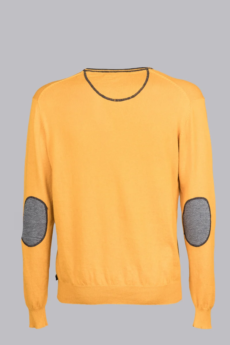 Maglione giallo con dettagli a contrasto
