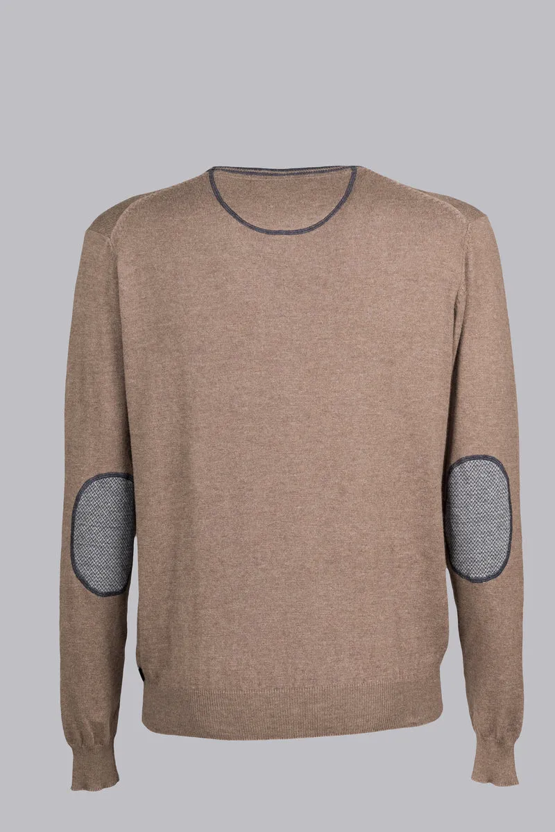 Maglione beige con dettagli a contrasto