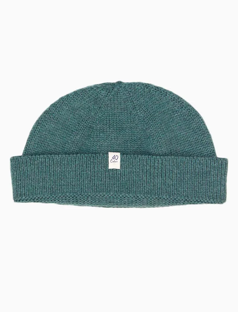 Green Solid Wool Fisherman Beanie
