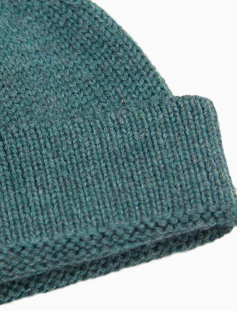 Green Solid Wool Fisherman Beanie