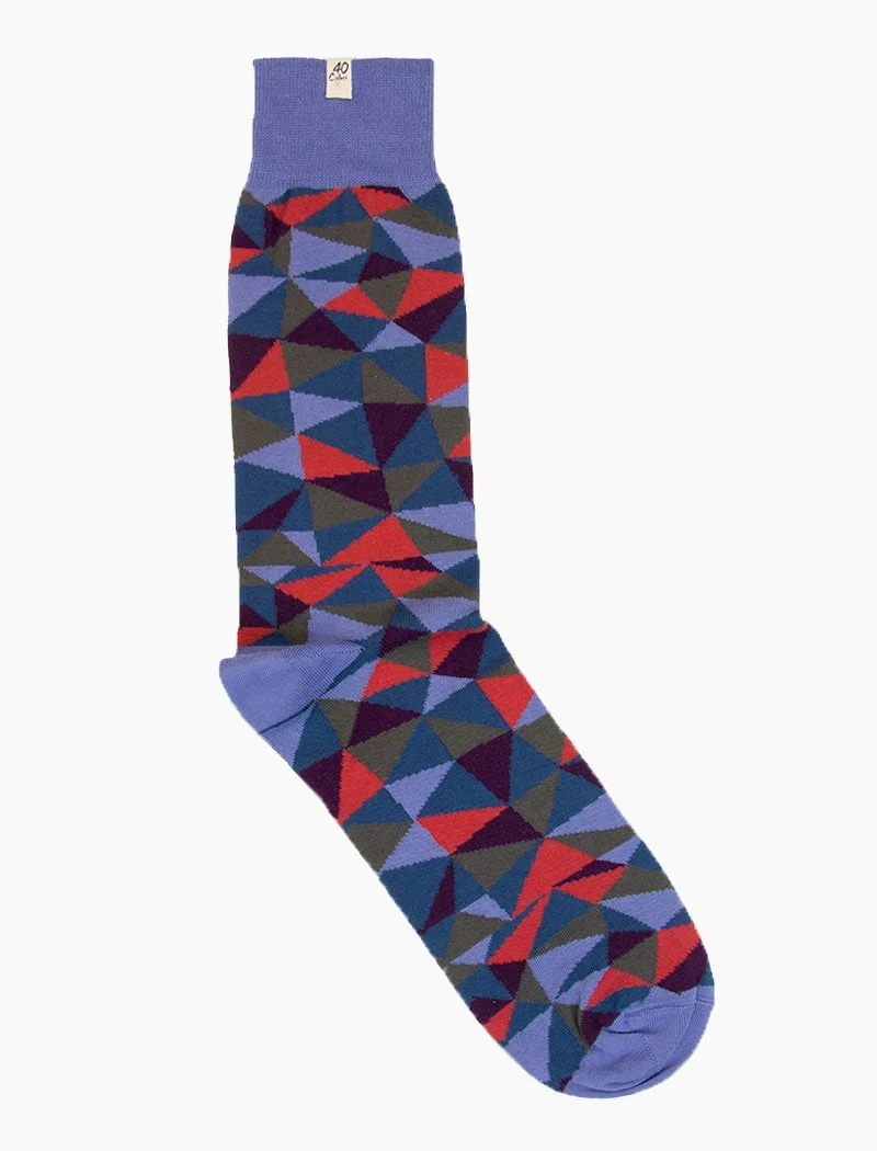 Light Blue Mosaic Organic Cotton Socks