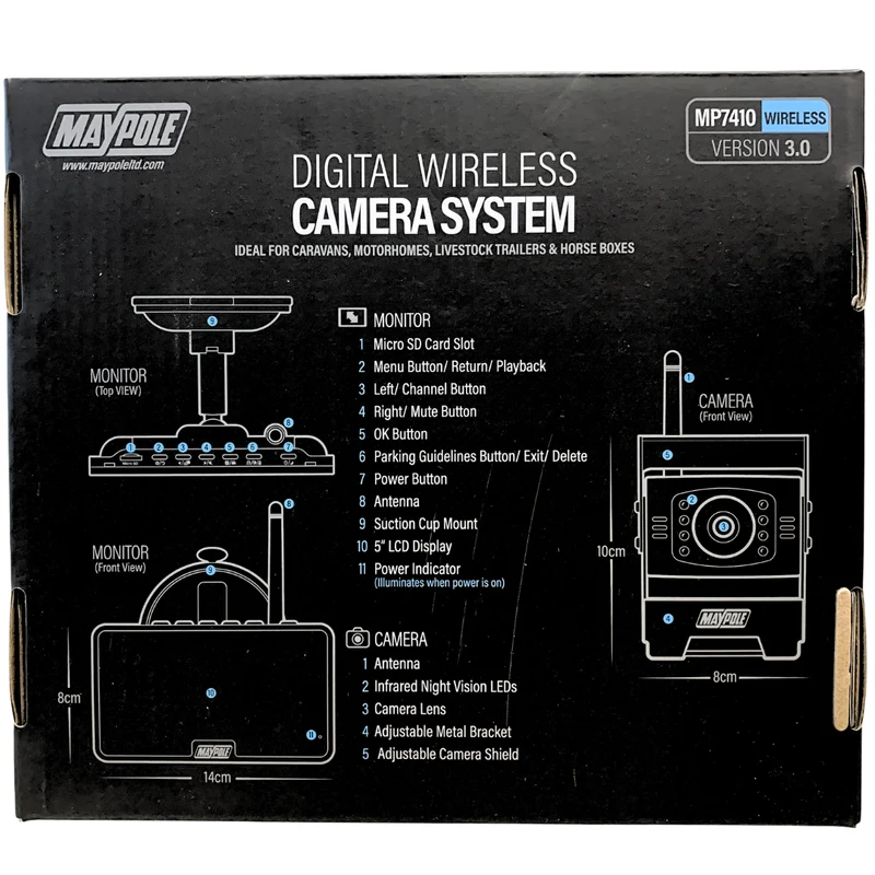 Kit telecamera di retromarcia digitale wireless Maypole versione 3.0 / MP7410