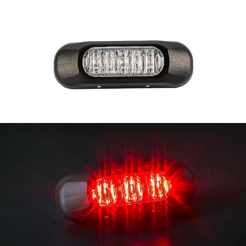 Fristom Rosso 3 x LED Luce stroboscopica di emergenza / Lente trasparente