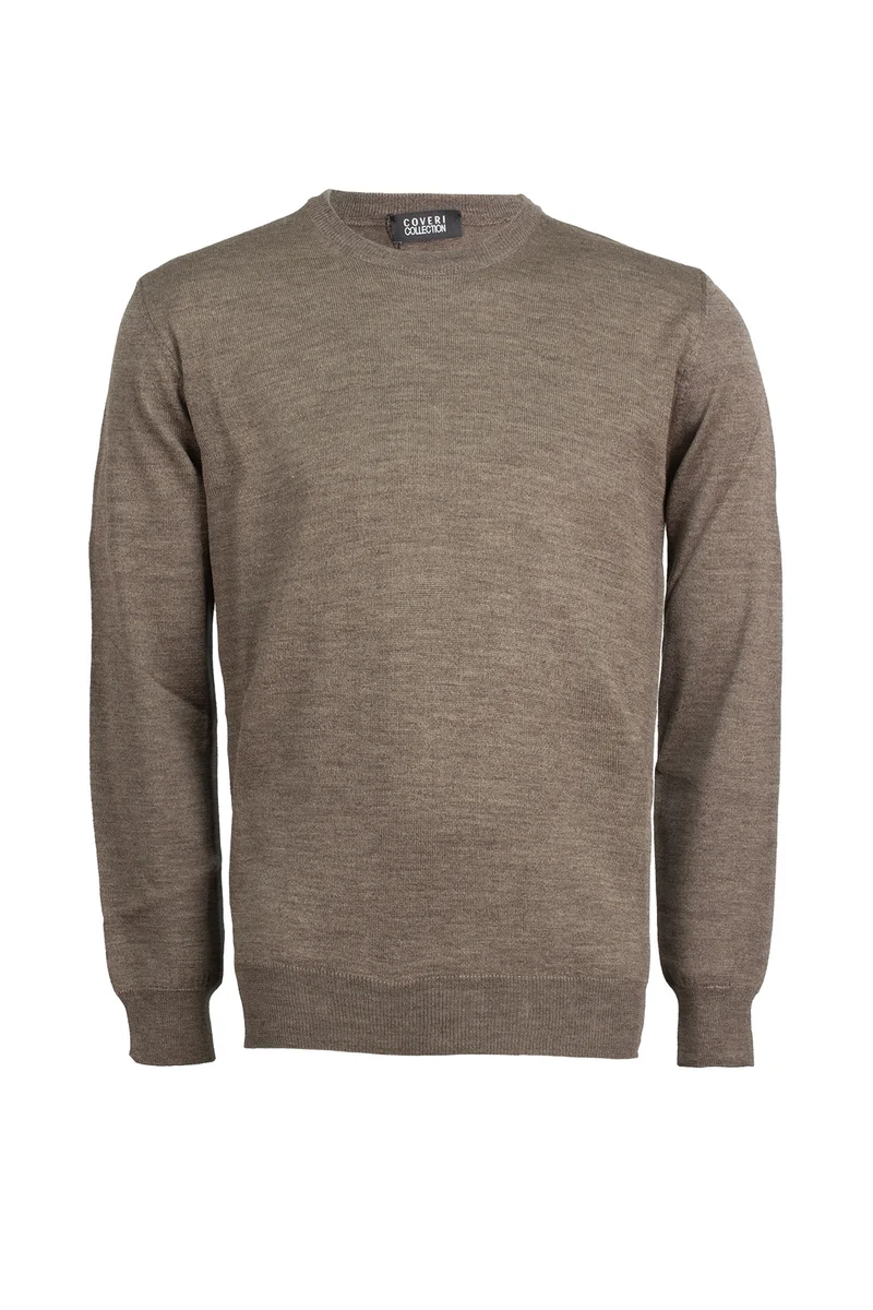 Pullover girocollo in mistolana