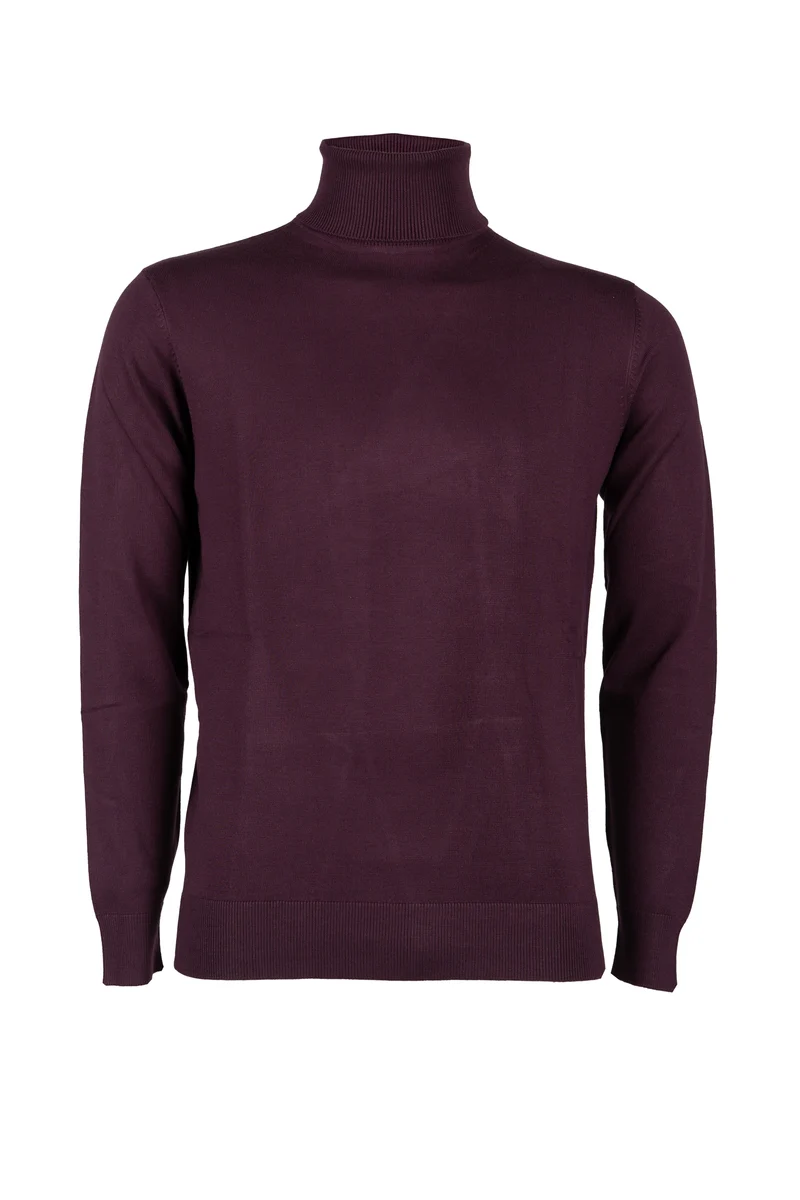Dolcevita tinta unita da uomo in viscosa e nylon