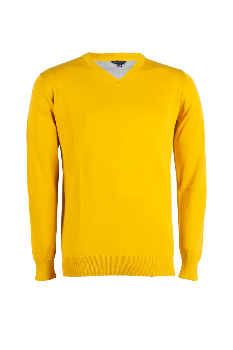 Pullover scollo a V in puro cotone uomo