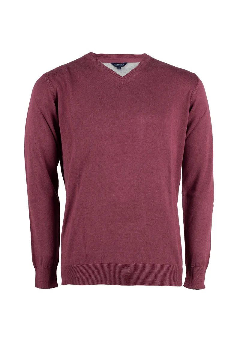 Pullover scollo a V in puro cotone uomo
