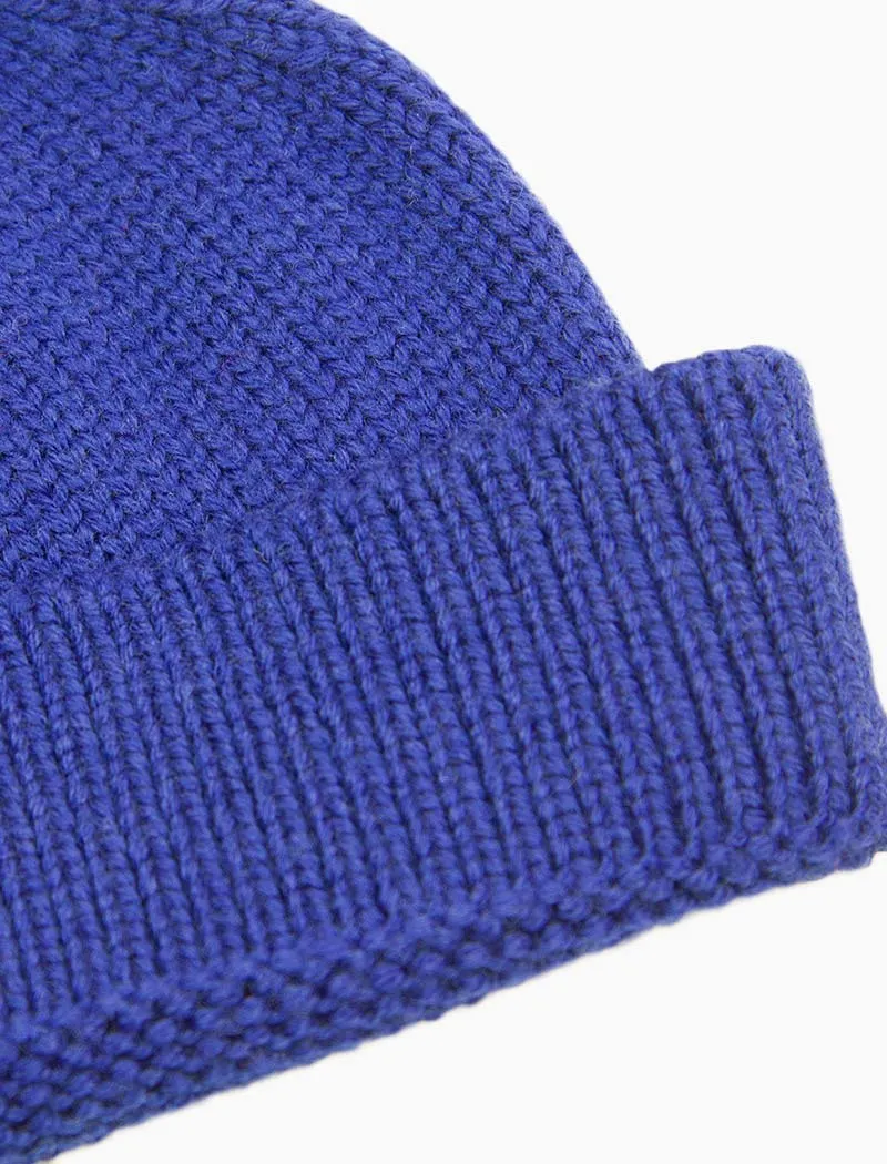 Royal Blue Solid Wool Fisherman Beanie