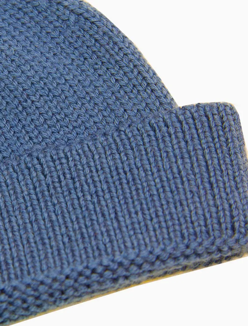 Cadet Blue Solid Wool Fisherman Beanie