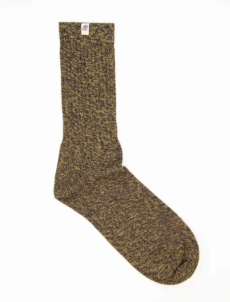 Yellow Thick Melange Organic Cotton Socks