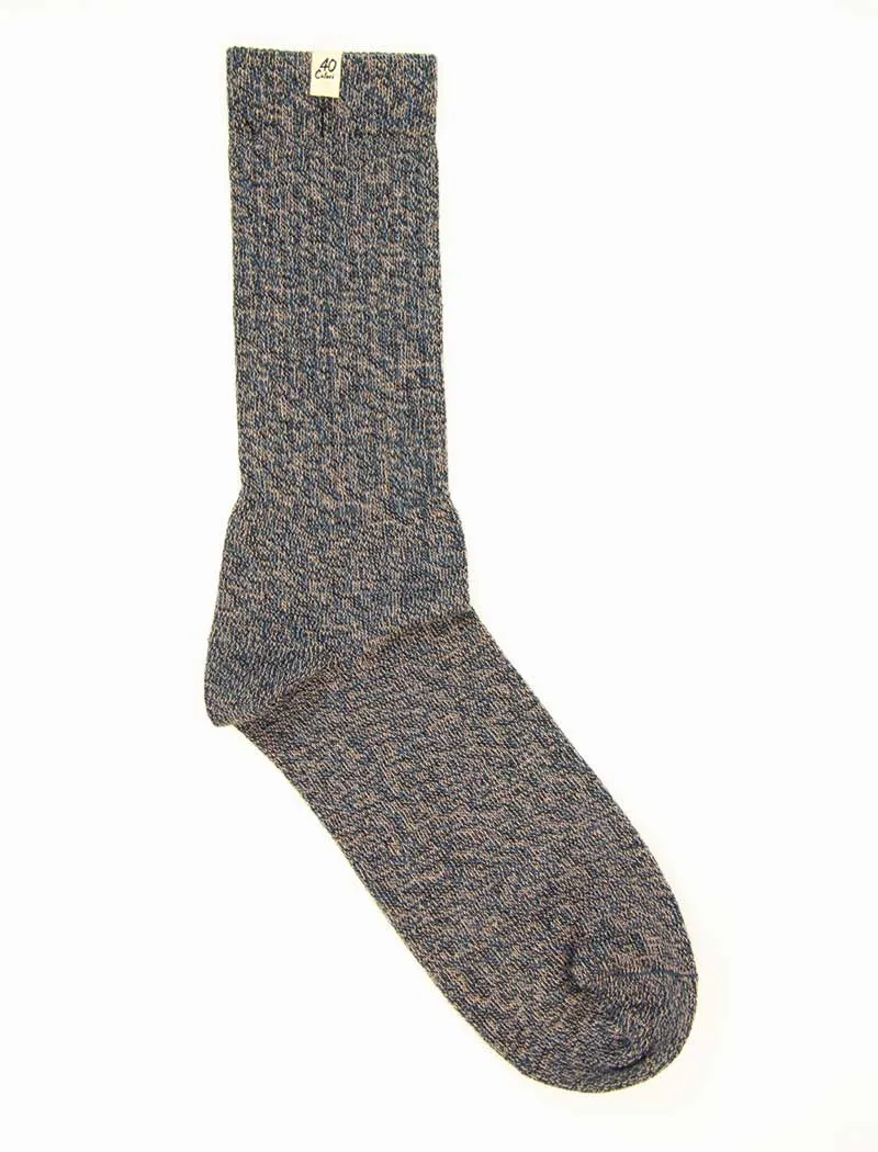 Jeans Blue Thick Melange Organic Cotton Socks