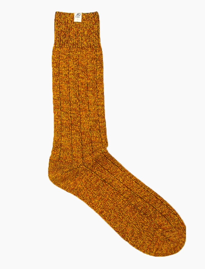 Rust Thick Melange Organic Cotton Socks