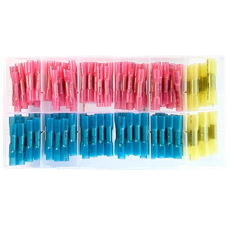 Connettori di testa a crimpare termorestringenti assortiti / 180 pz