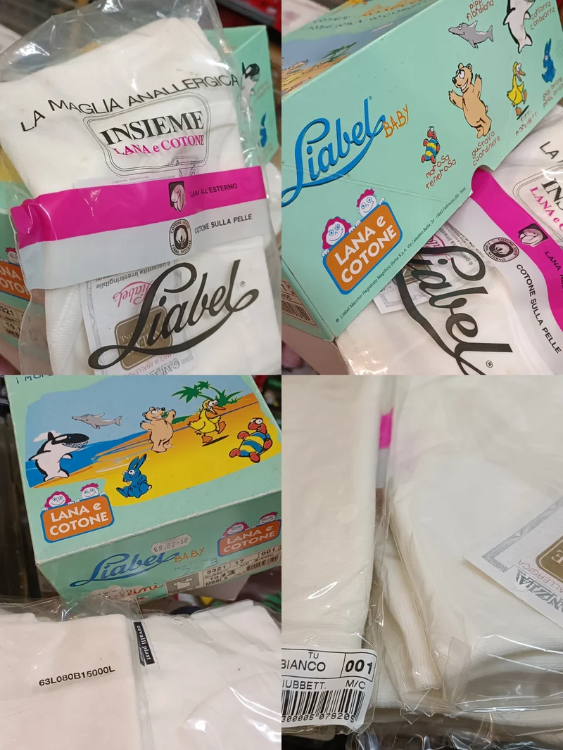 Sei maglie Liabellissima neonato, due mis 3 e quattro mis 4, Liabel cotone sulla pelle e lana fuori. 300g.
