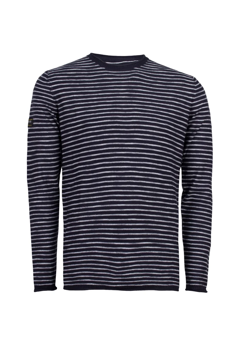 Pullover girocollo uomo rigato