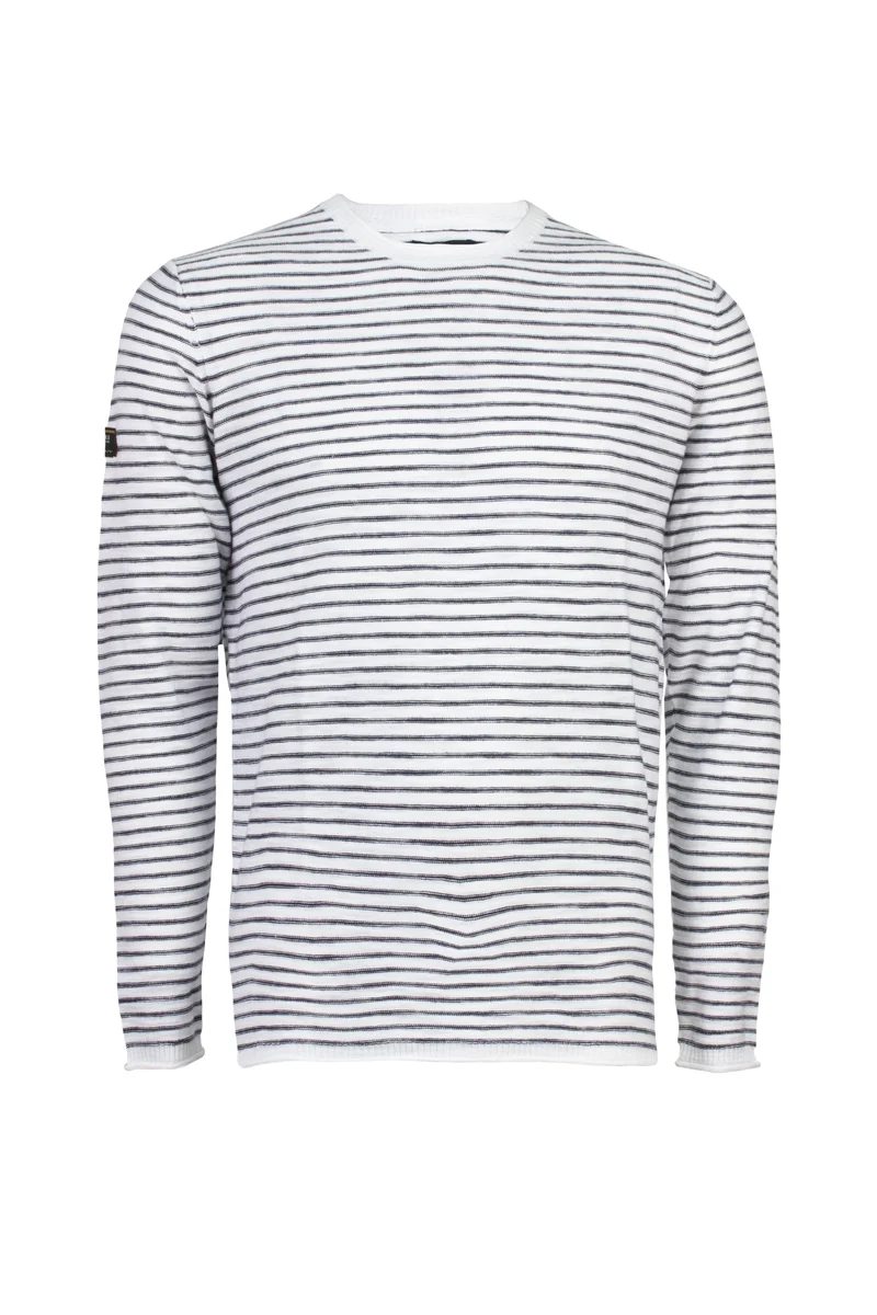 Pullover girocollo uomo rigato