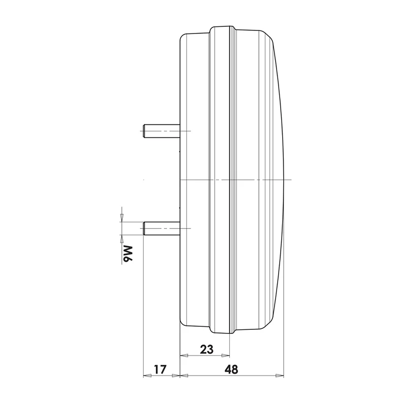 WAS W153 Luce posteriore rotonda al neon con stop, coda e indicatore