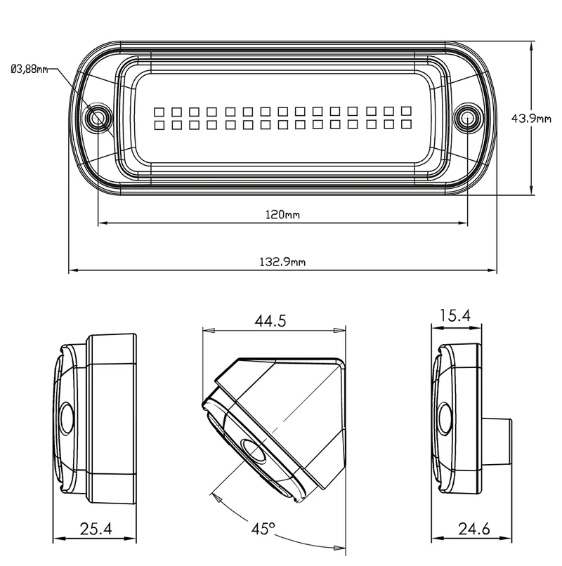 WAS W229 Luce da lavoro a LED / Luce di scena con due staffe di montaggio