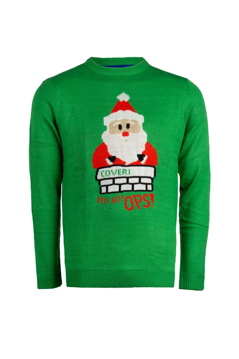 Pullover uomo ricamato con motivo natalizio
