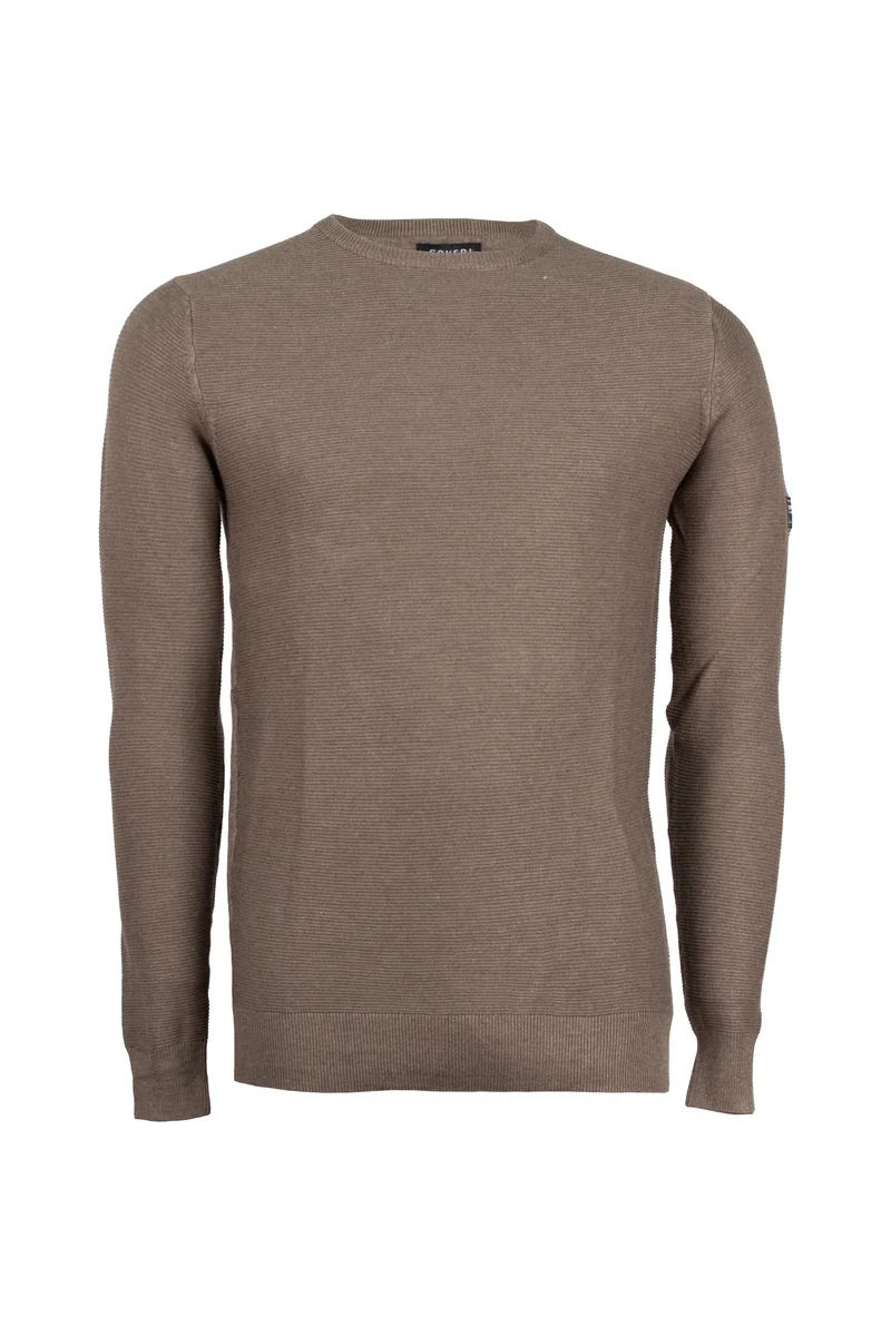Pullover girocollo a trama lavorata