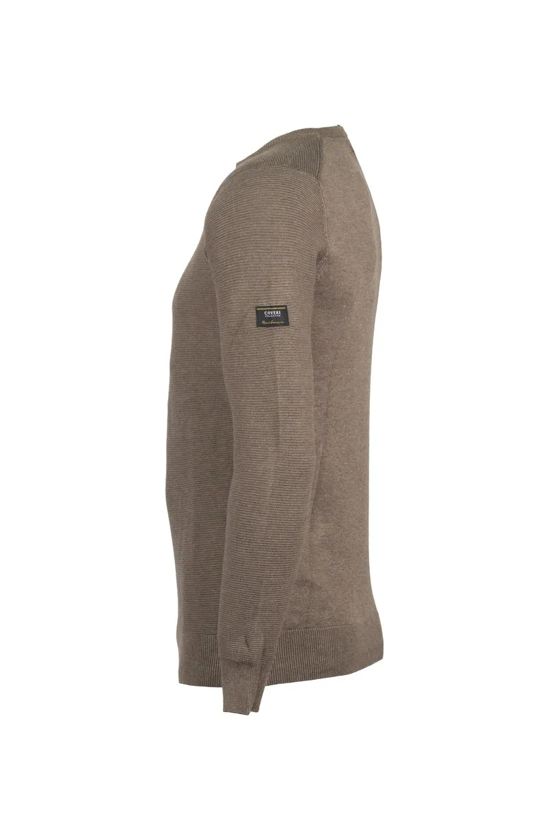 Pullover girocollo a trama lavorata