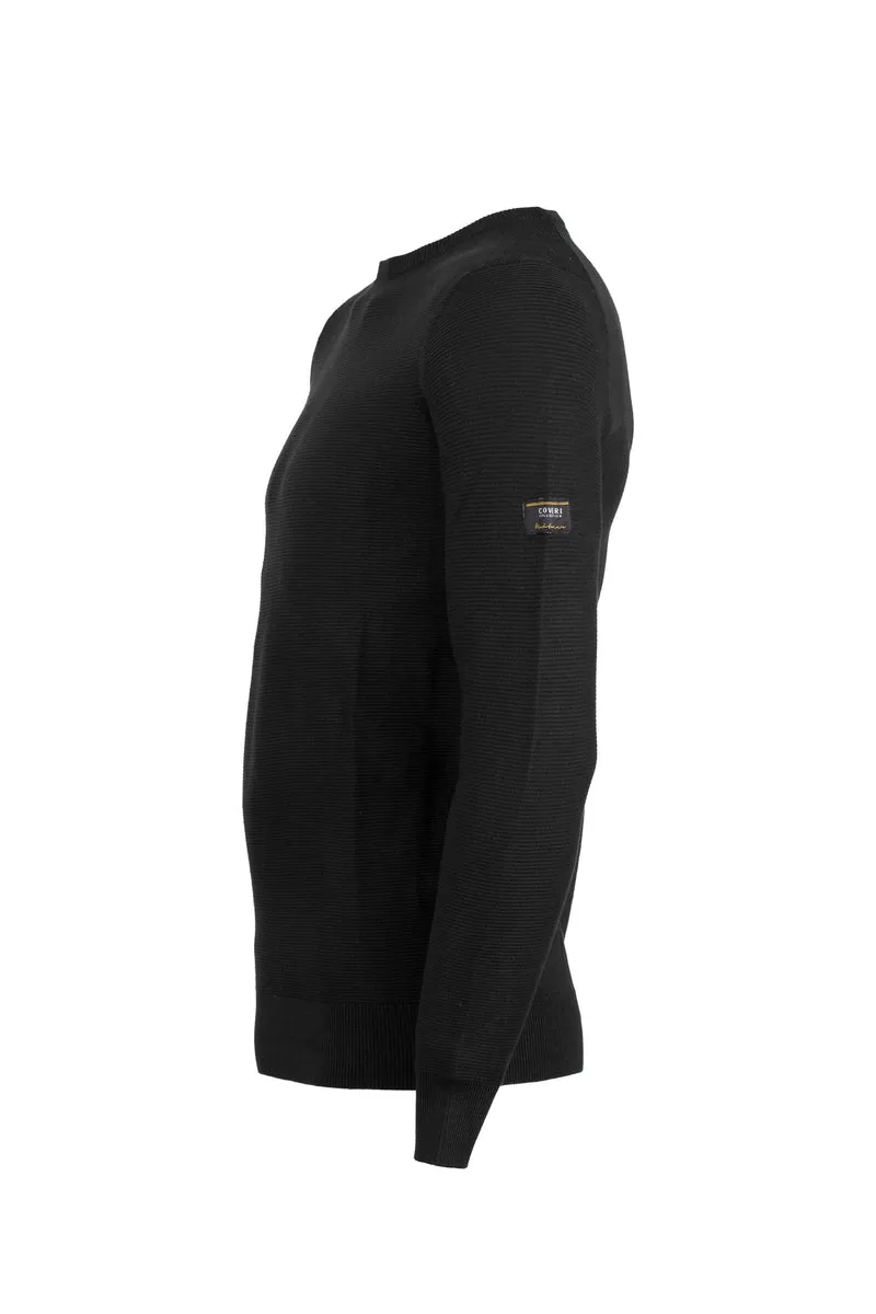 Pullover girocollo a trama lavorata