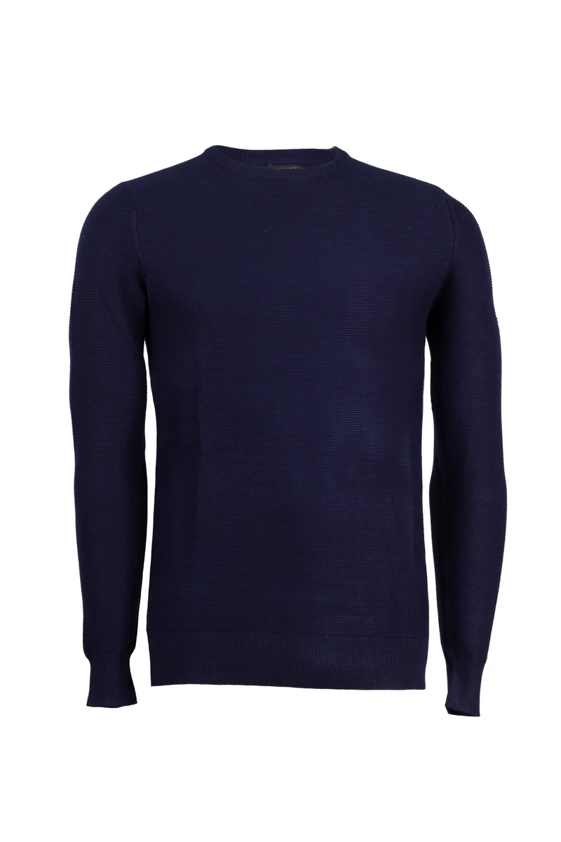 Pullover girocollo a trama lavorata