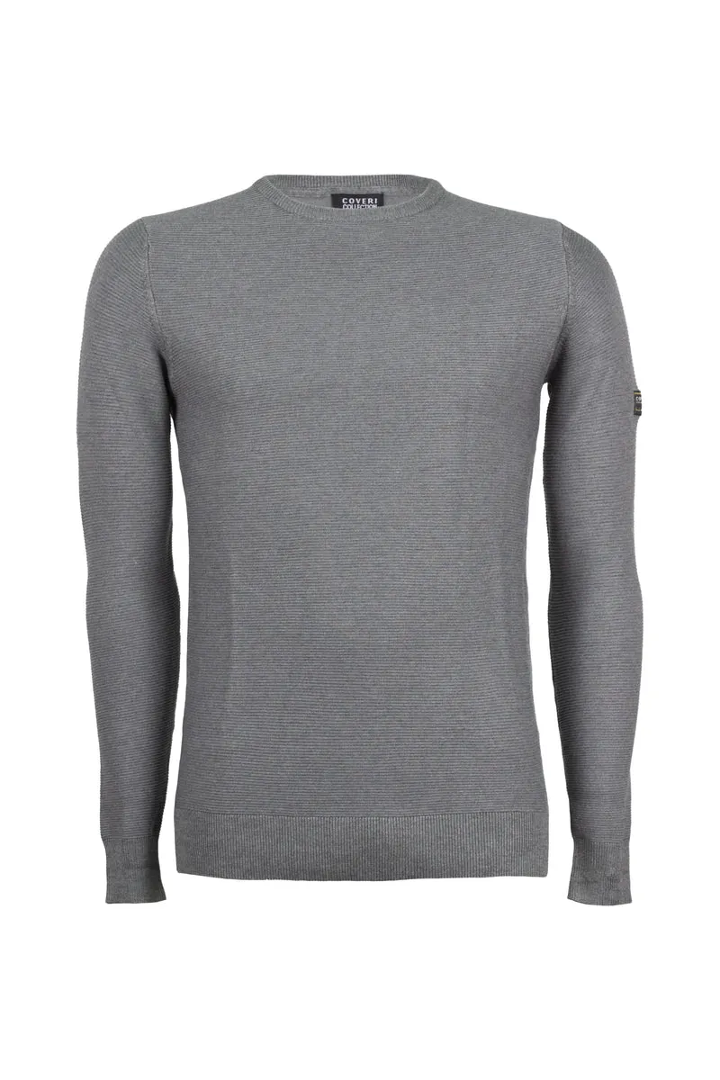 Pullover girocollo a trama lavorata