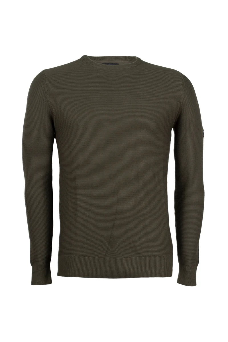 Pullover girocollo a trama lavorata