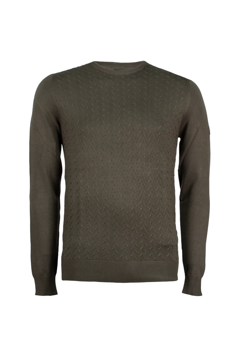 Pullover girocollo a trama lavorata
