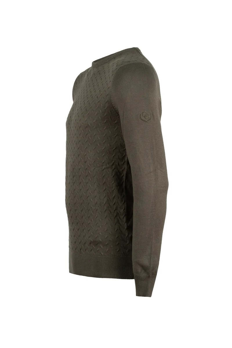 Pullover girocollo a trama lavorata
