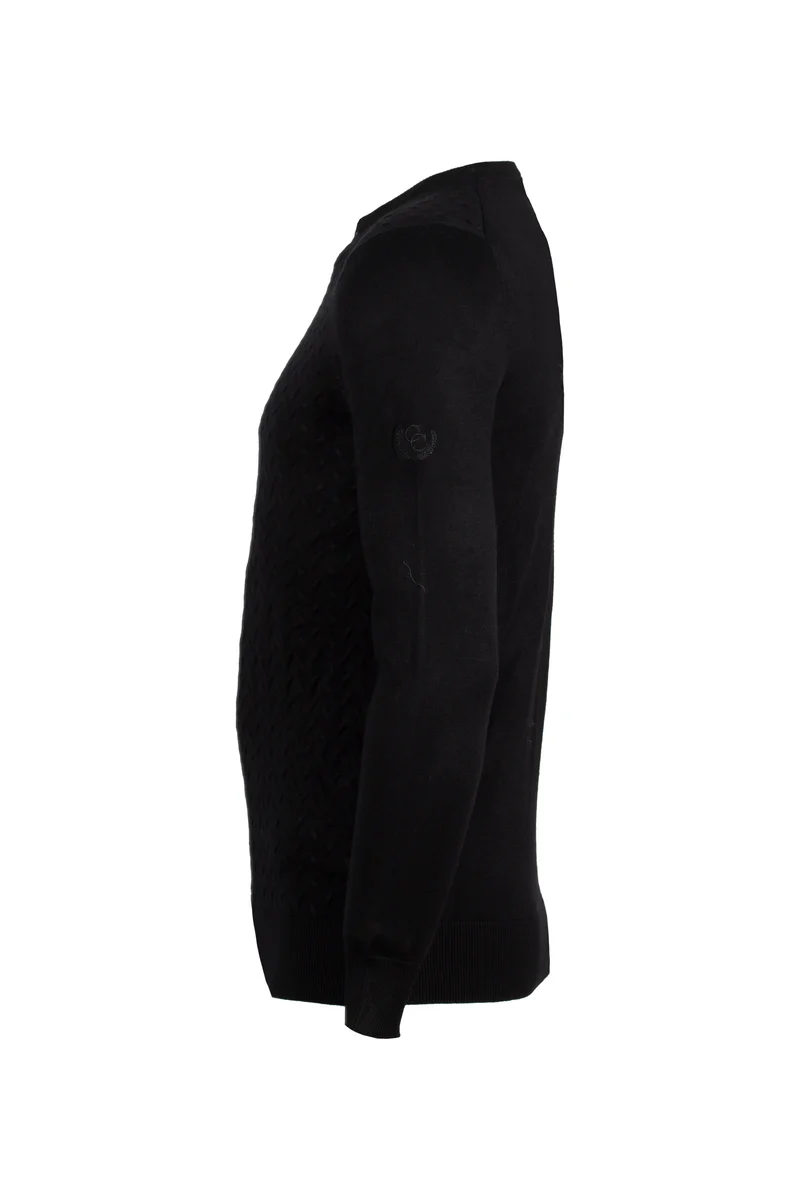 Pullover girocollo a trama lavorata