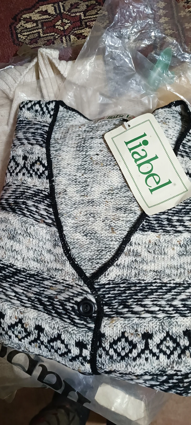 Cardigan donna Liabel, fantasia in foto, taglia 5. 500g.