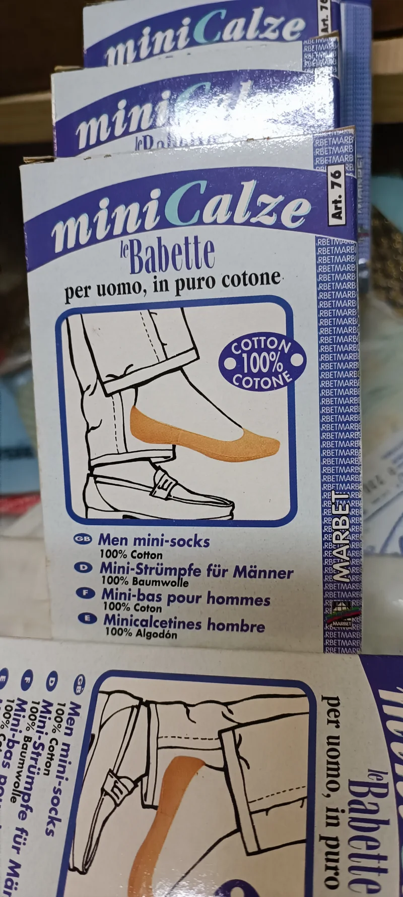 Babette in puro cotone, per uomo, un bianco e quattro nudo, 43/44. 150g.