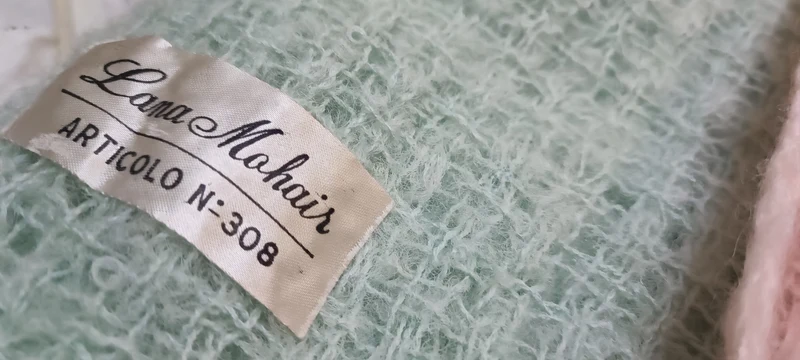 Scialle vintage di Mohair Scottish, 180 cm x 55 cm. 180 g.