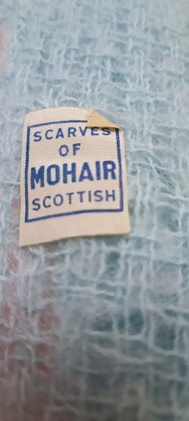 Scialle vintage di Mohair Scottish, 180 cm x 55 cm. 180 g.