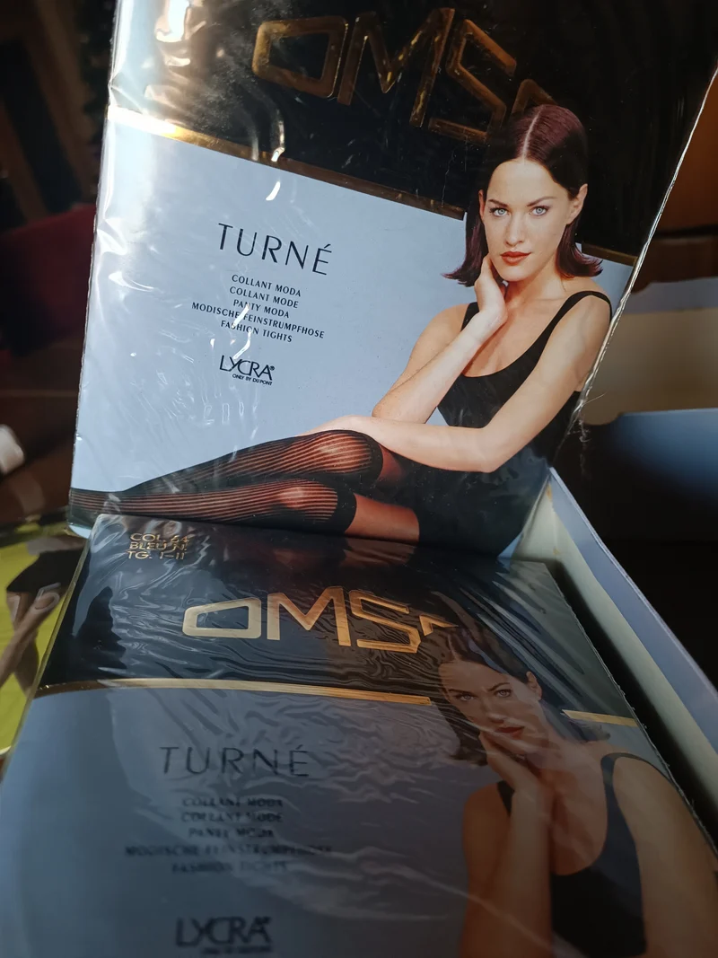 Collant moda OMSA Turnè, taglia I-II, colore blu notte, quattro paia. 200 g.