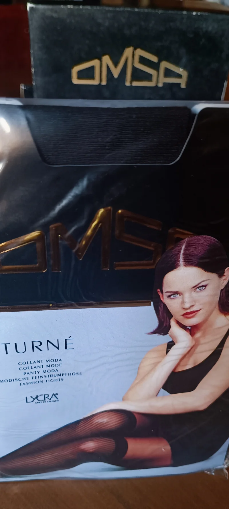 Collant moda Turnè OMSA, taglia III, colore nero. Sei paia. 300 g.