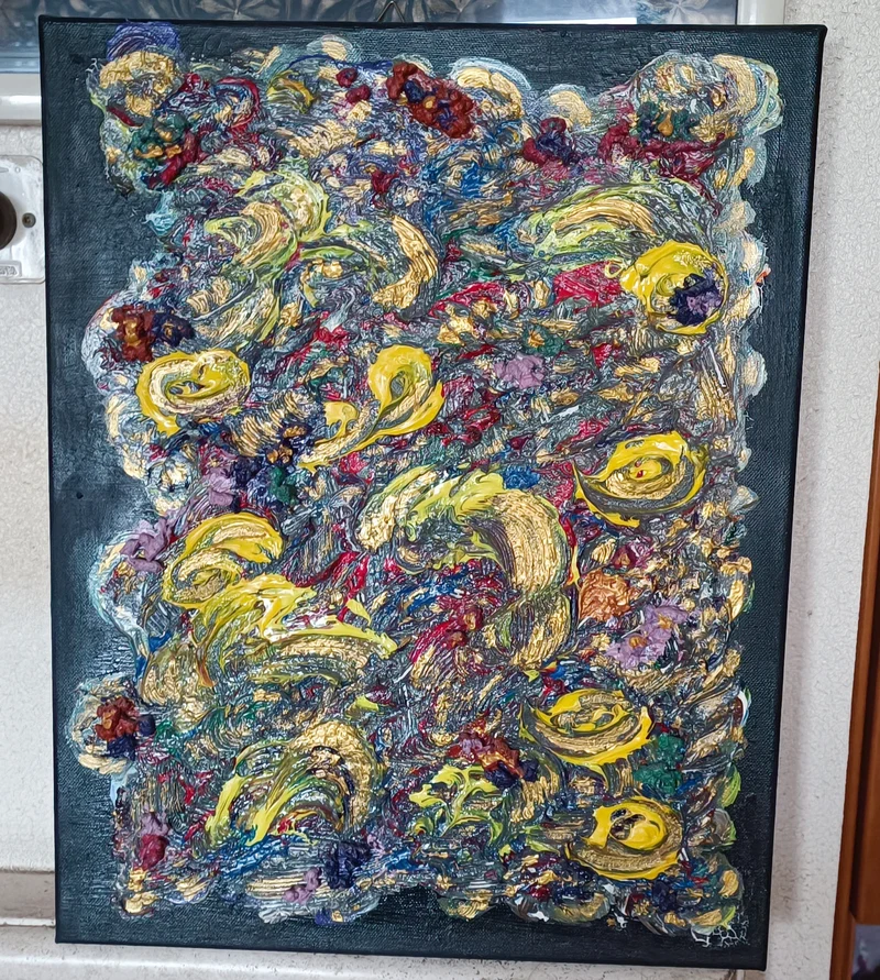 Cromie d'Autore. Dipinti in tecnica mista con acrilici su tela 40cm x 50cm. Artista Vittorina Castellano. 600g.
