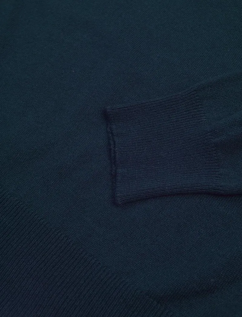 Deep Teal Crew Neck Cashmere Jumper
