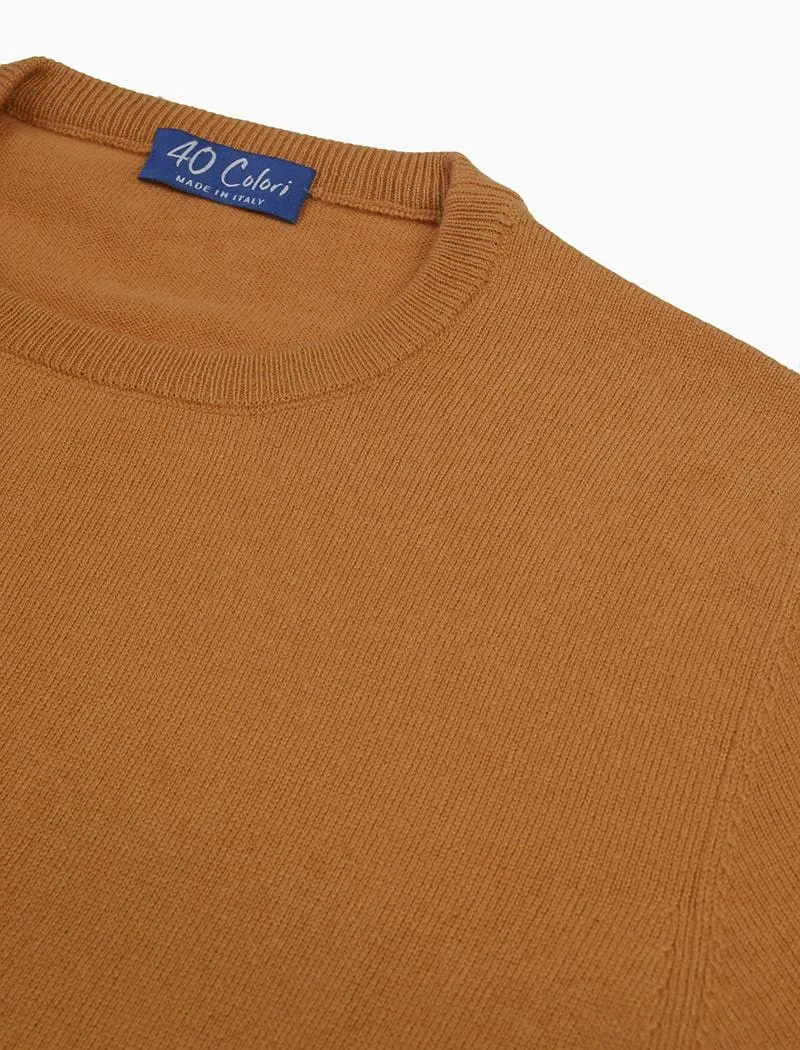 Golden Yellow Crew Neck Cashmere Jumper