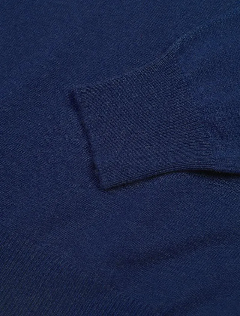 Blue Mock Neck Cashmere Jumper