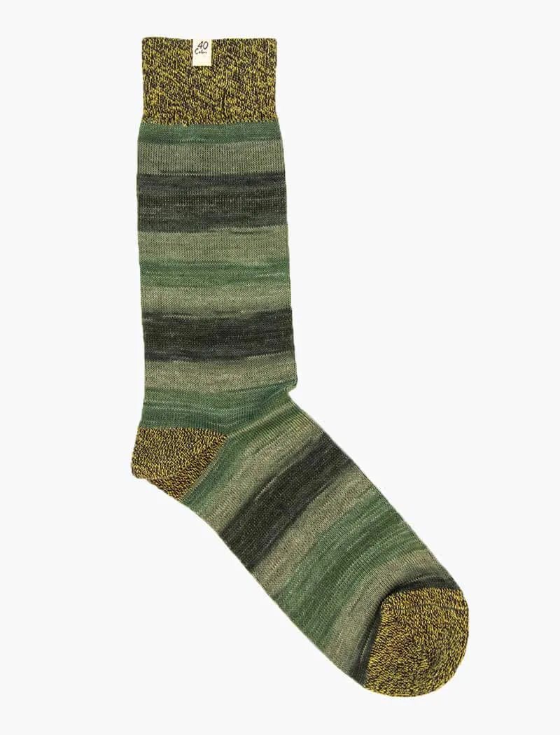 Green Degrade Thick Melange Organic Cotton Socks