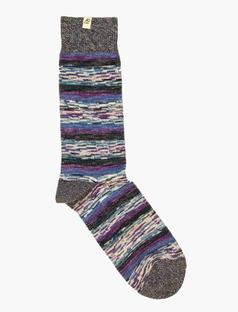 Purple Degrade Thick Melange Organic Cotton Socks