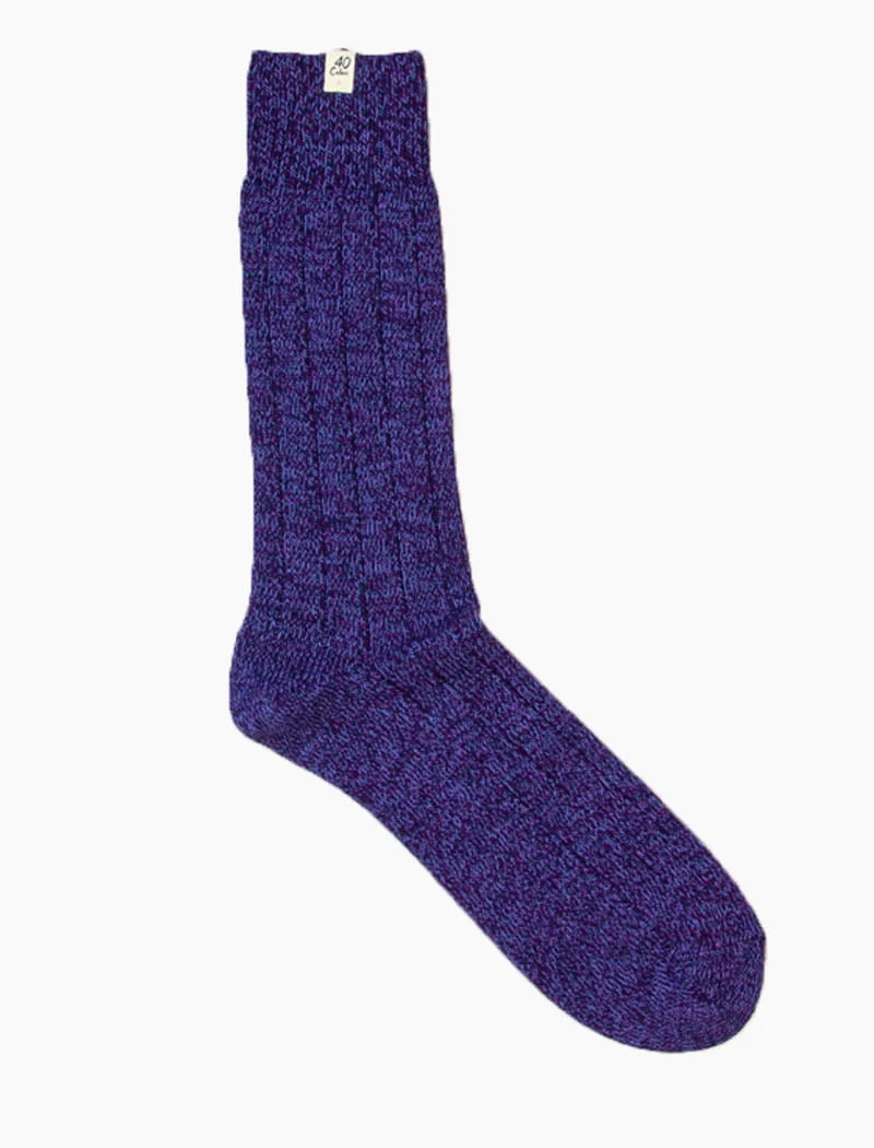 Plum Thick Melange Organic Cotton Socks