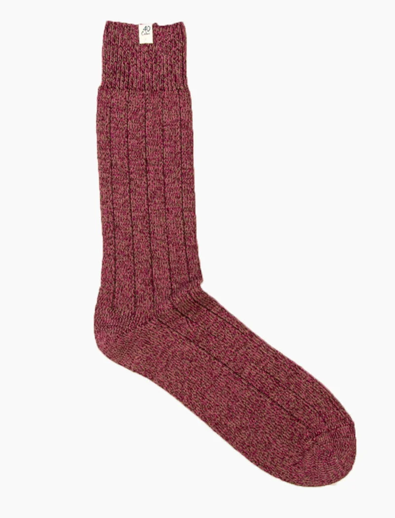 Pink Thick Melange Organic Cotton Socks