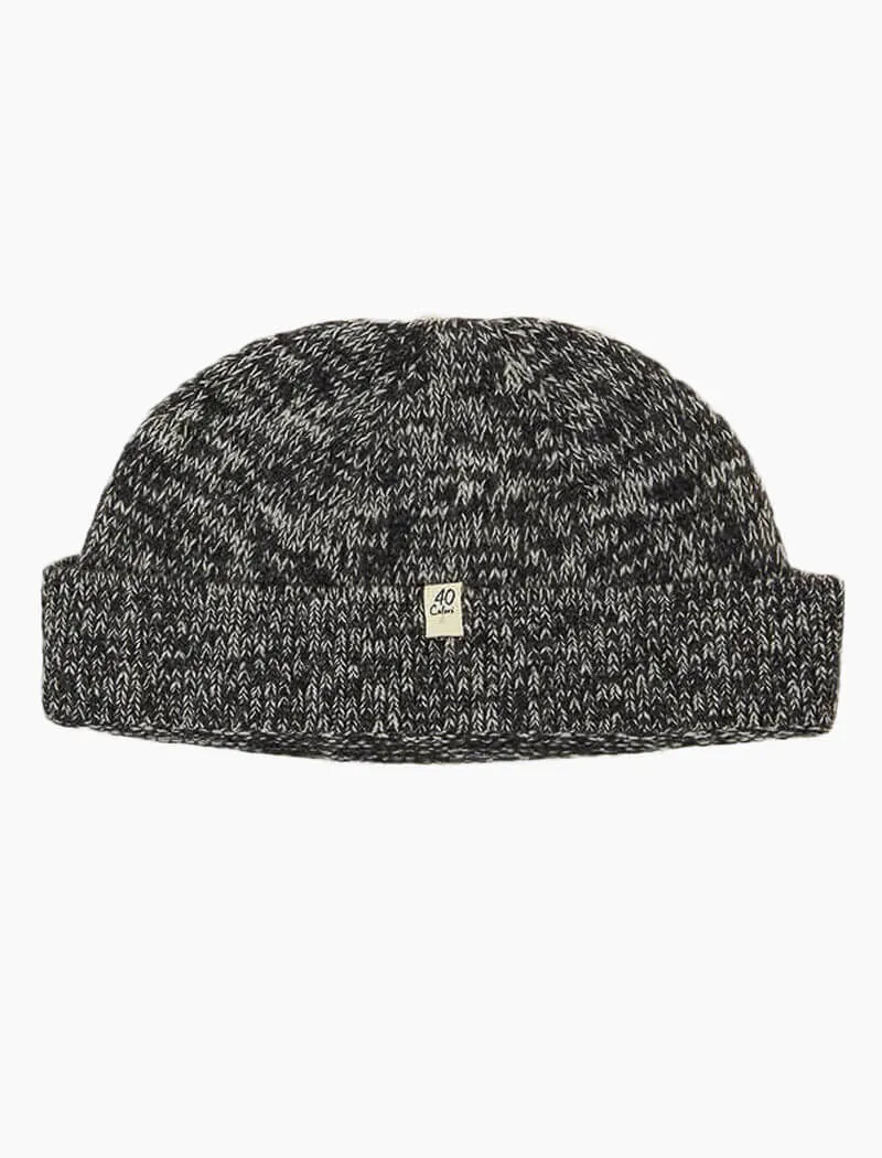 Charcoal Melange Wool & Cashmere Fisherman Beanie